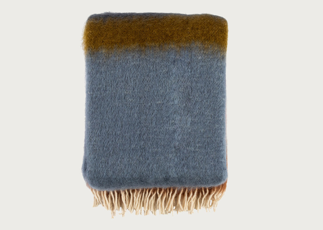 Mohair & Wool Stripe Throw Matisse Ocean