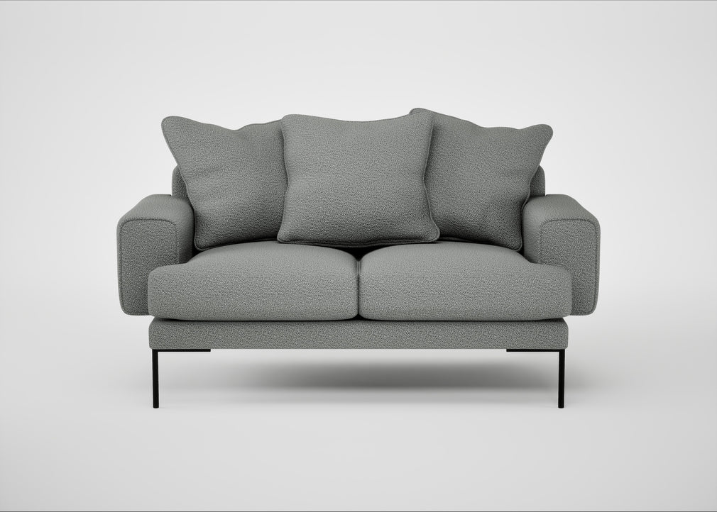 Torrington 2 Seater Sofa Boucle Steel