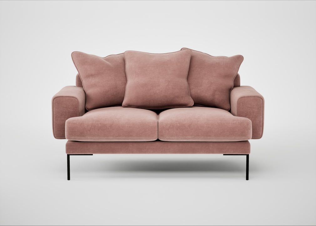 Torrington 2 Seater Sofa Smart Luxe Velvet Dusky Pink