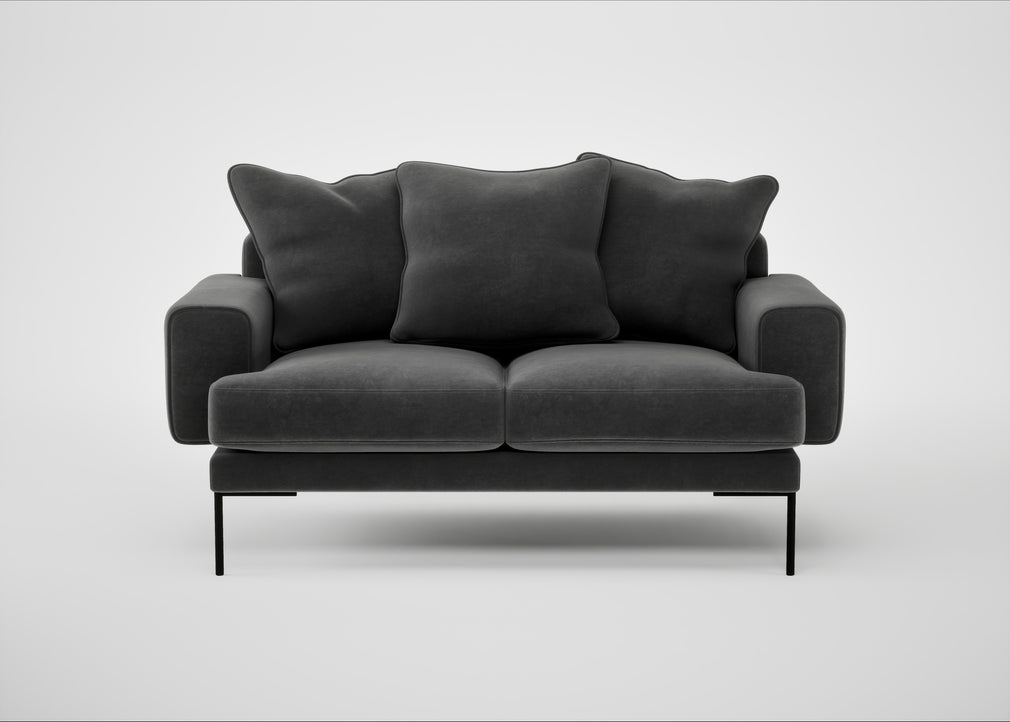 Torrington 2 Seater Sofa Smart Luxe Velvet Nickel