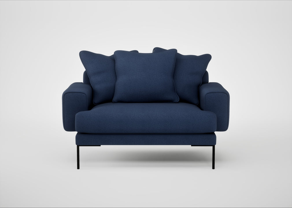 Torrington Loveseat Capelo Linen-Cotton Inkspot
