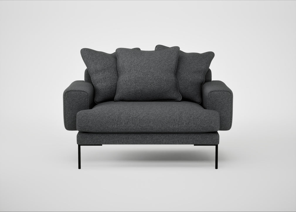 Torrington Loveseat Melton Wool Granite