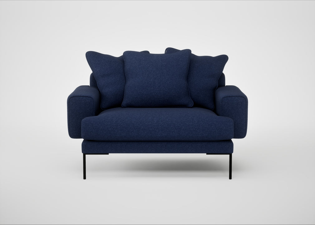 Torrington Loveseat Melton Wool New Navy