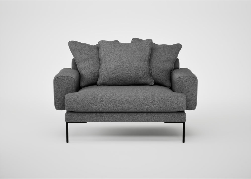 Torrington Loveseat Melton Wool Shale