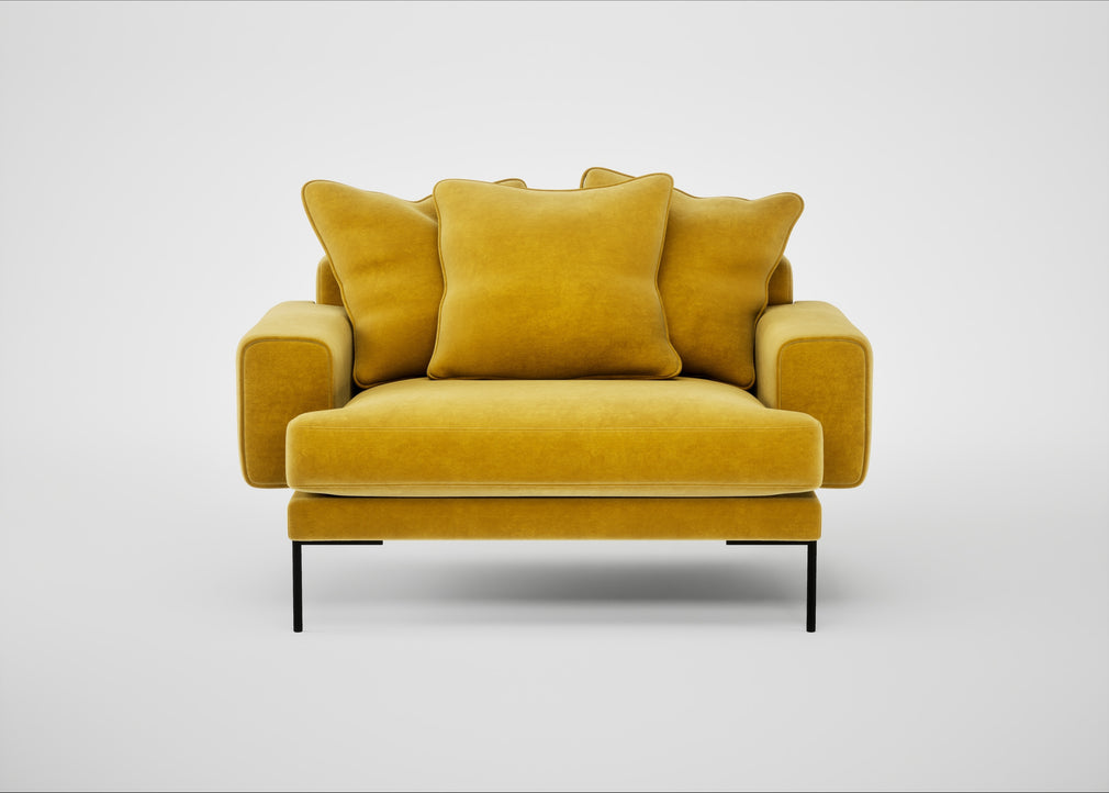 Torrington Loveseat Smart Luxe Velvet Canary