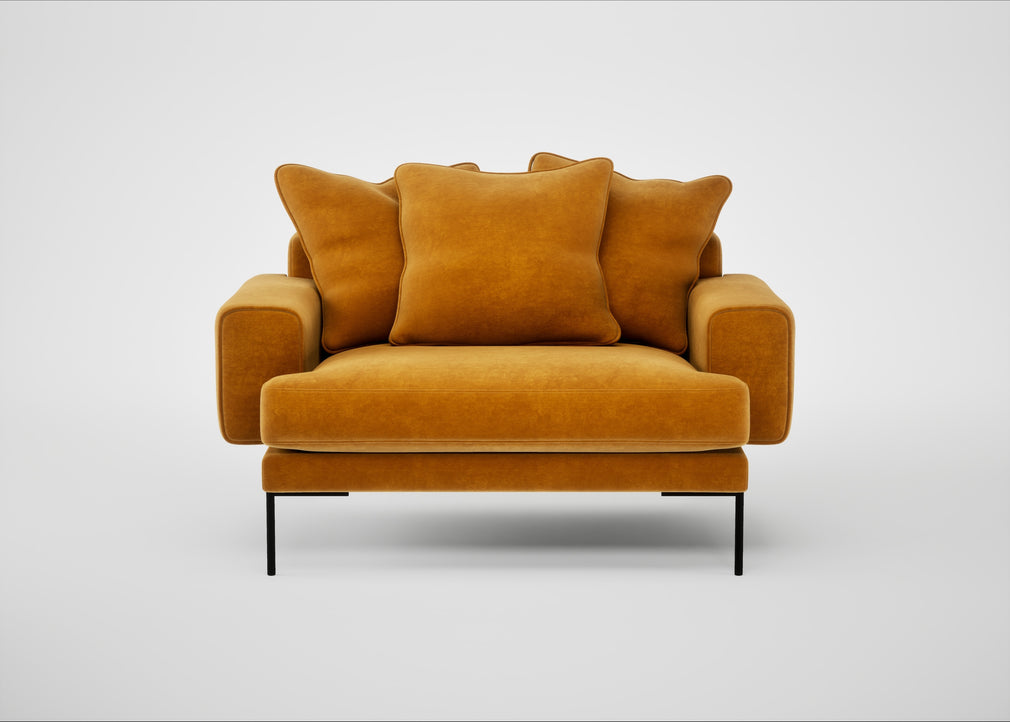 Torrington Loveseat Smart Luxe Velvet Cognac
