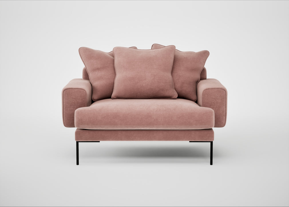Torrington Loveseat Smart Luxe Velvet Dusky Pink