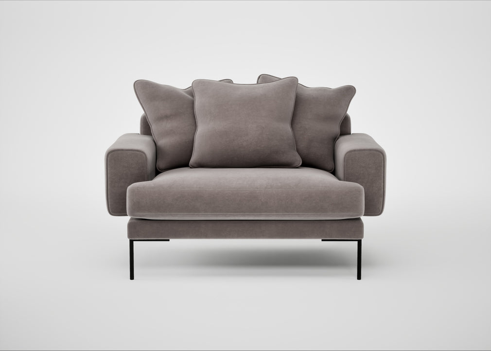 Torrington Loveseat Smart Luxe Velvet Mushroom