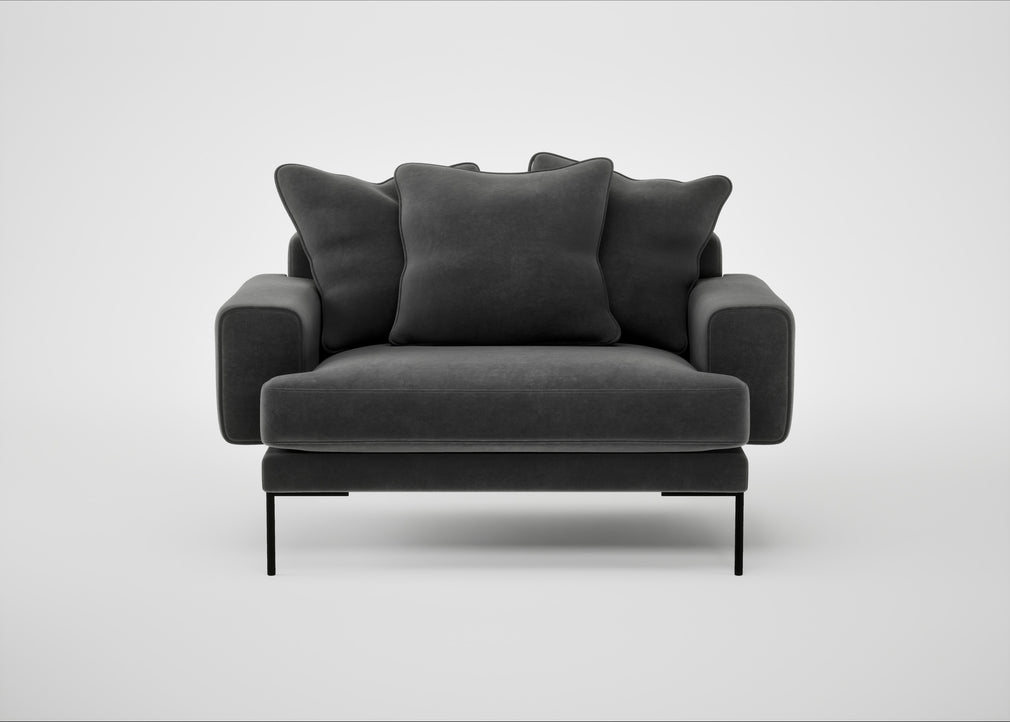 Torrington Loveseat Smart Luxe Velvet Nickel
