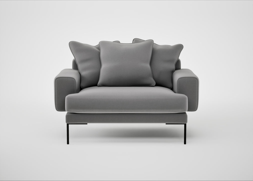 Torrington Loveseat Smart Velvet Mercury