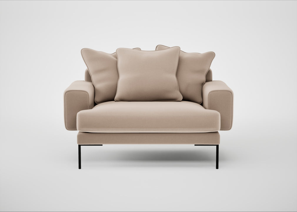 Torrington Loveseat Smart Velvet Pebble
