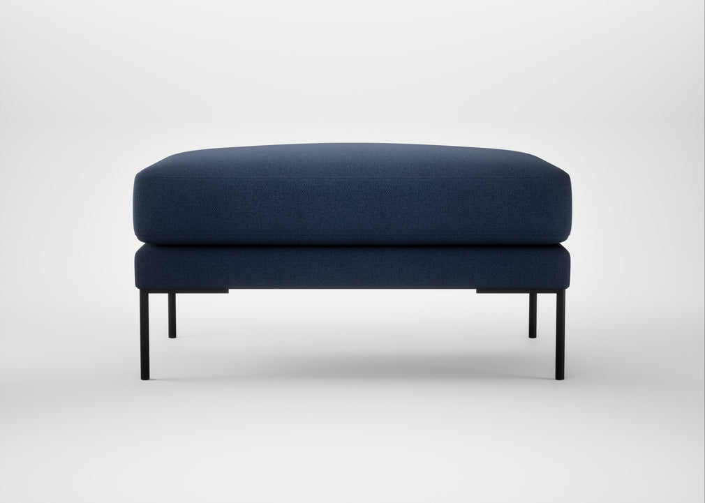 Torrington Ottoman Capelo Linen-Cotton Inkspot