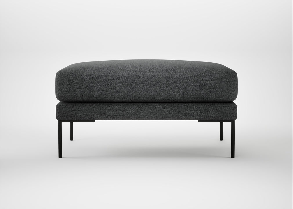 Torrington Ottoman Melton Wool Granite