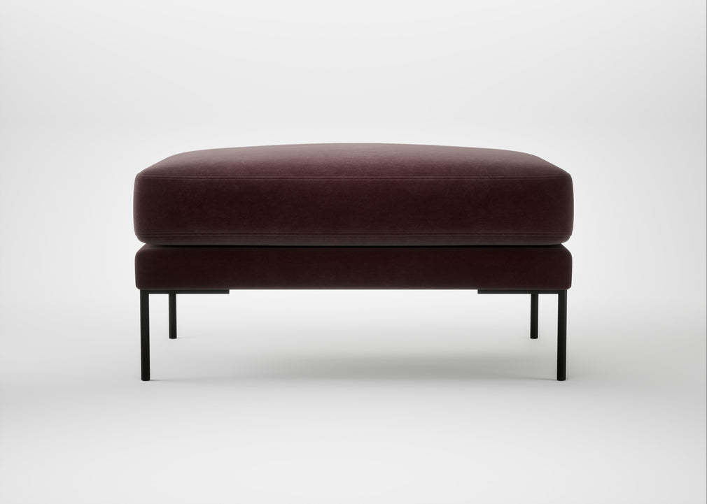 Torrington Ottoman Smart Luxe Velvet Acorn