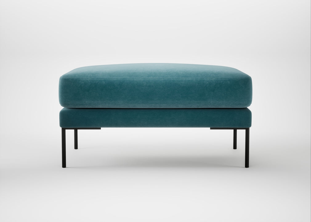 Torrington Ottoman Smart Luxe Velvet Airforce Blue