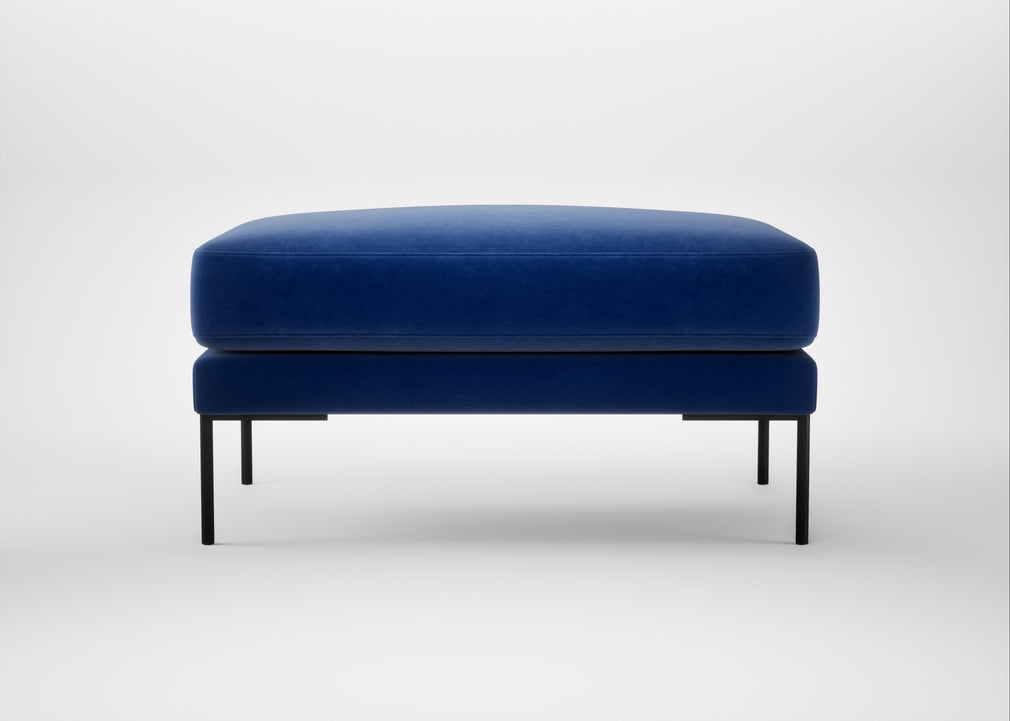 Torrington Ottoman Smart Luxe Velvet Azure