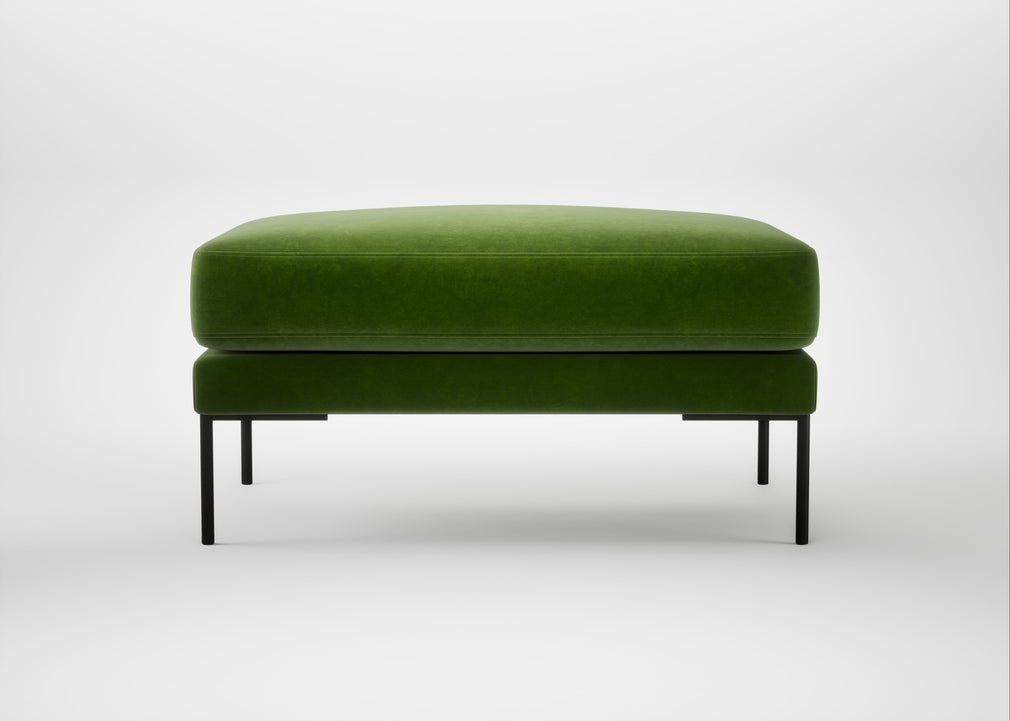 Torrington Ottoman Smart Luxe Velvet Grass