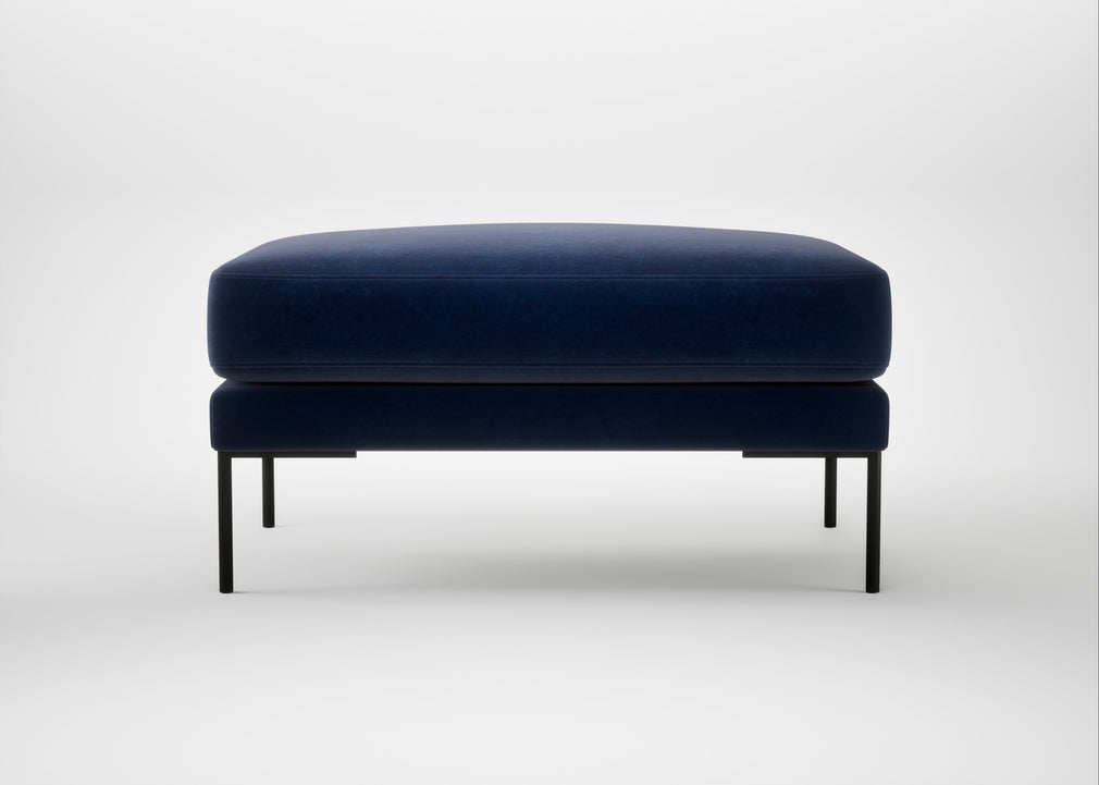 Torrington Ottoman Smart Luxe Velvet Midnight