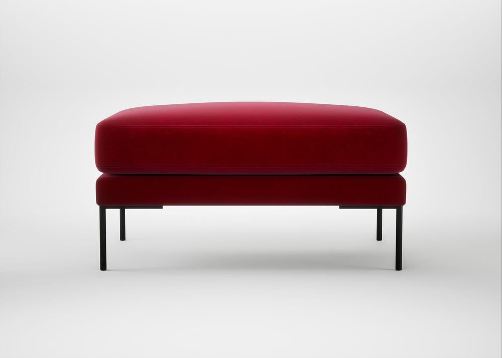 Torrington Ottoman Smart Luxe Velvet Mulberry