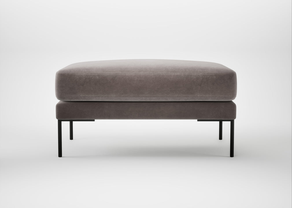 Torrington Ottoman Smart Luxe Velvet Mushroom