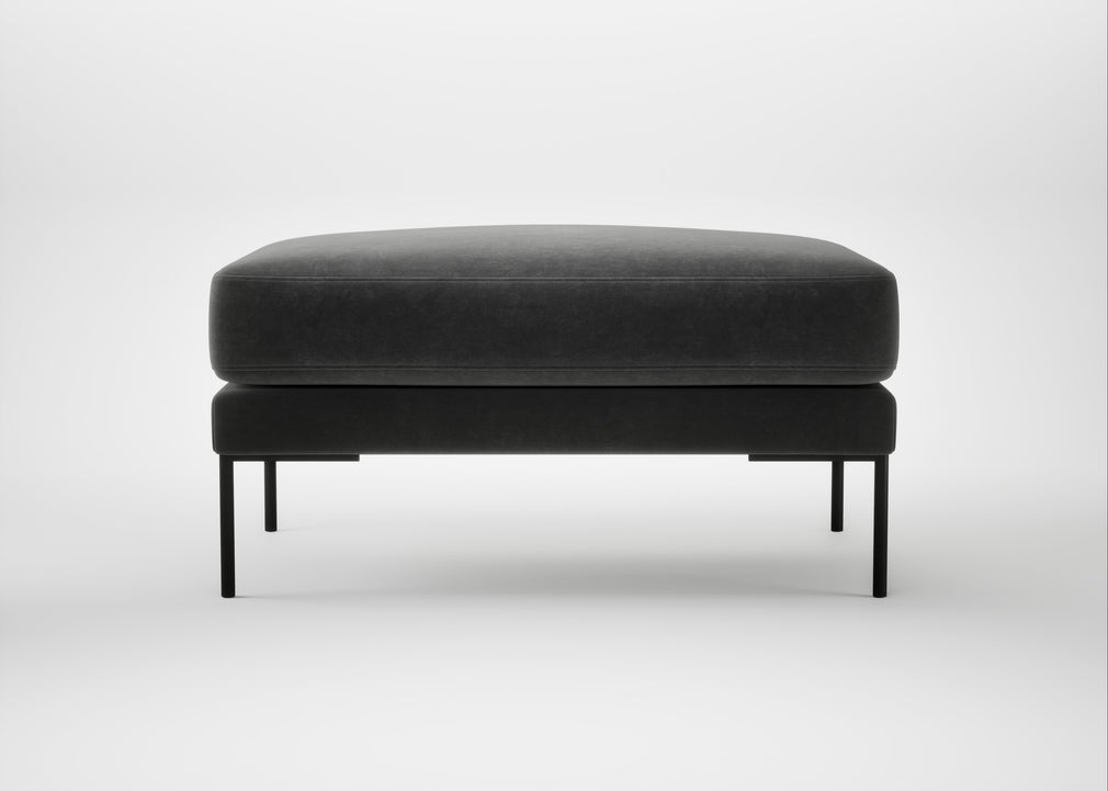 Torrington Ottoman Smart Luxe Velvet Nickel