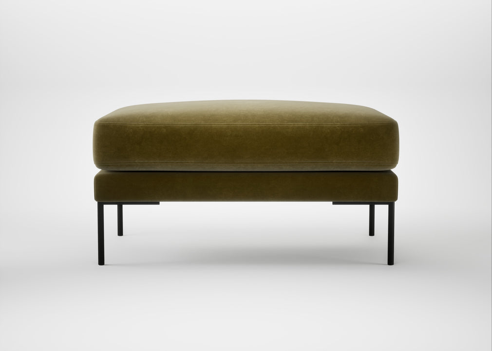 Torrington Ottoman Smart Luxe Velvet Peridot
