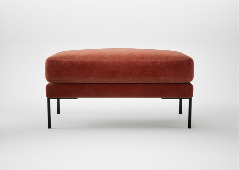 Torrington Ottoman Smart Luxe Velvet Tawny
