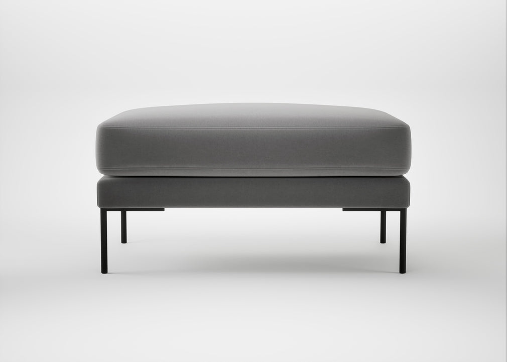 Torrington Ottoman Smart Velvet Mercury