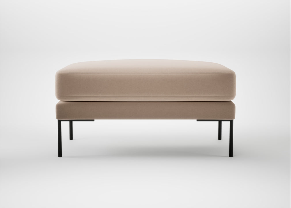 Torrington Ottoman Smart Velvet Pebble