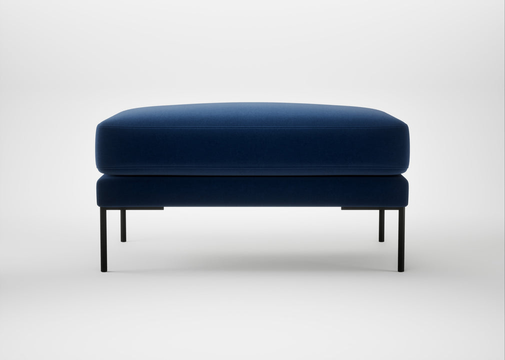 Torrington Ottoman Cotton Velvet Midnight