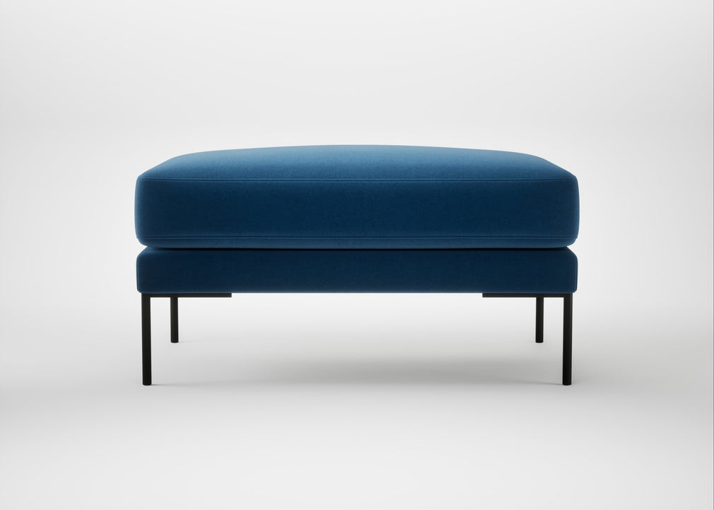 Torrington Ottoman Cotton Velvet Petrol
