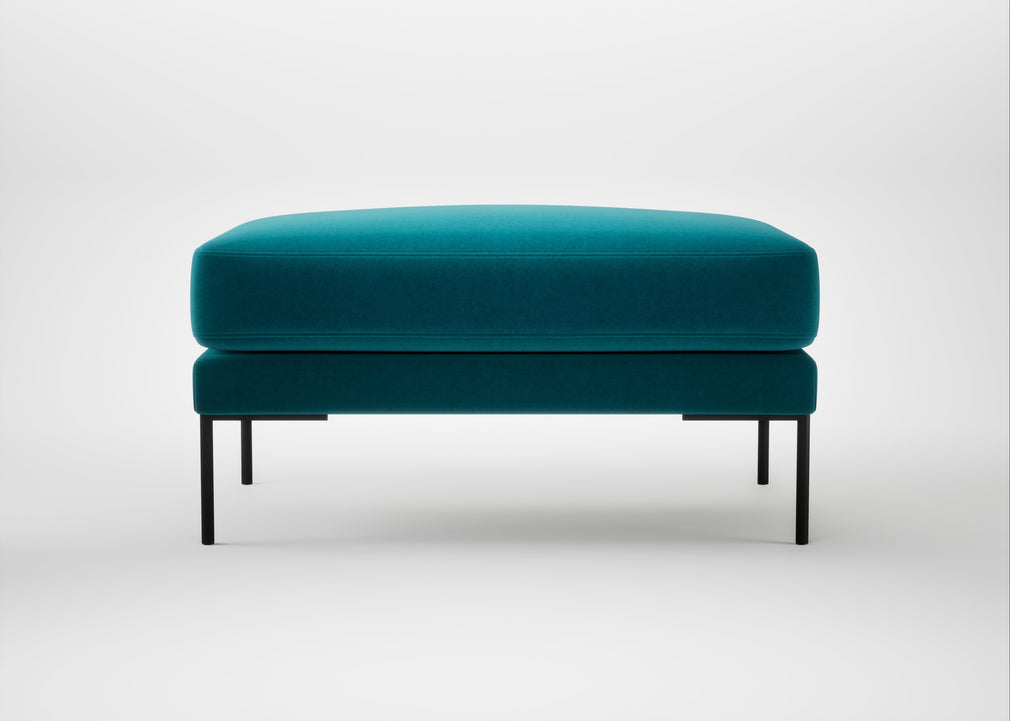 Torrington Ottoman Cotton Velvet Teal