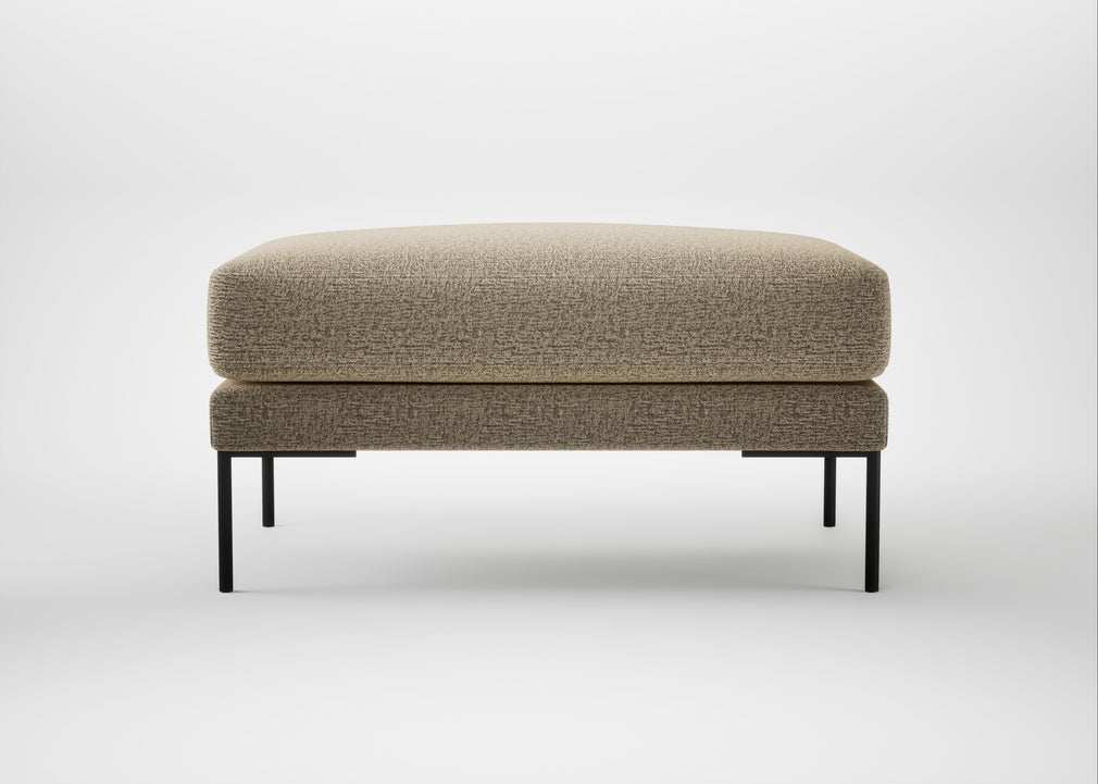 Torrington Ottoman Boucle Velvet Rocky