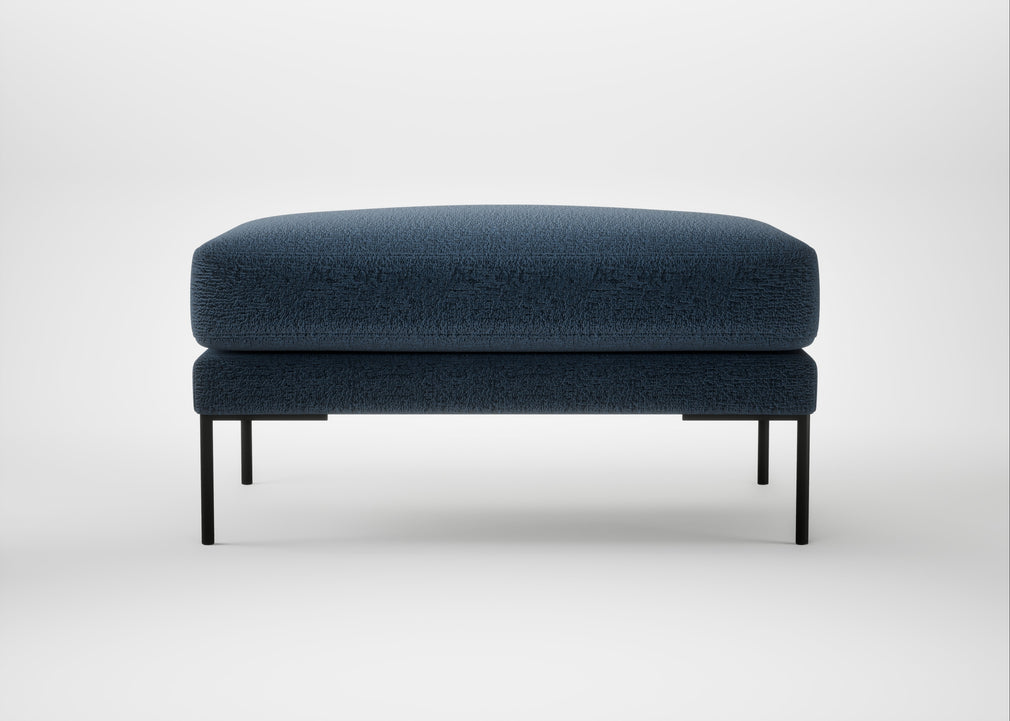 Torrington Ottoman Boucle Velvet Space