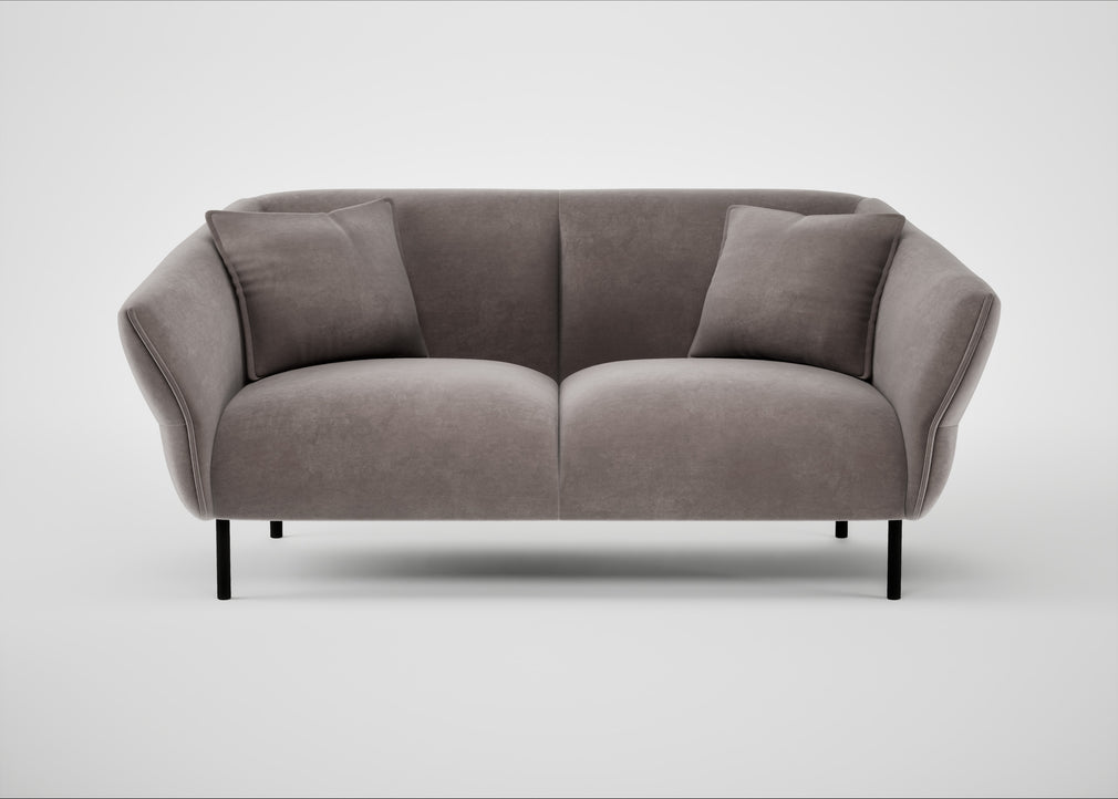 Alto 2 Seater Sofa Smart Luxe Velvet Mushroom