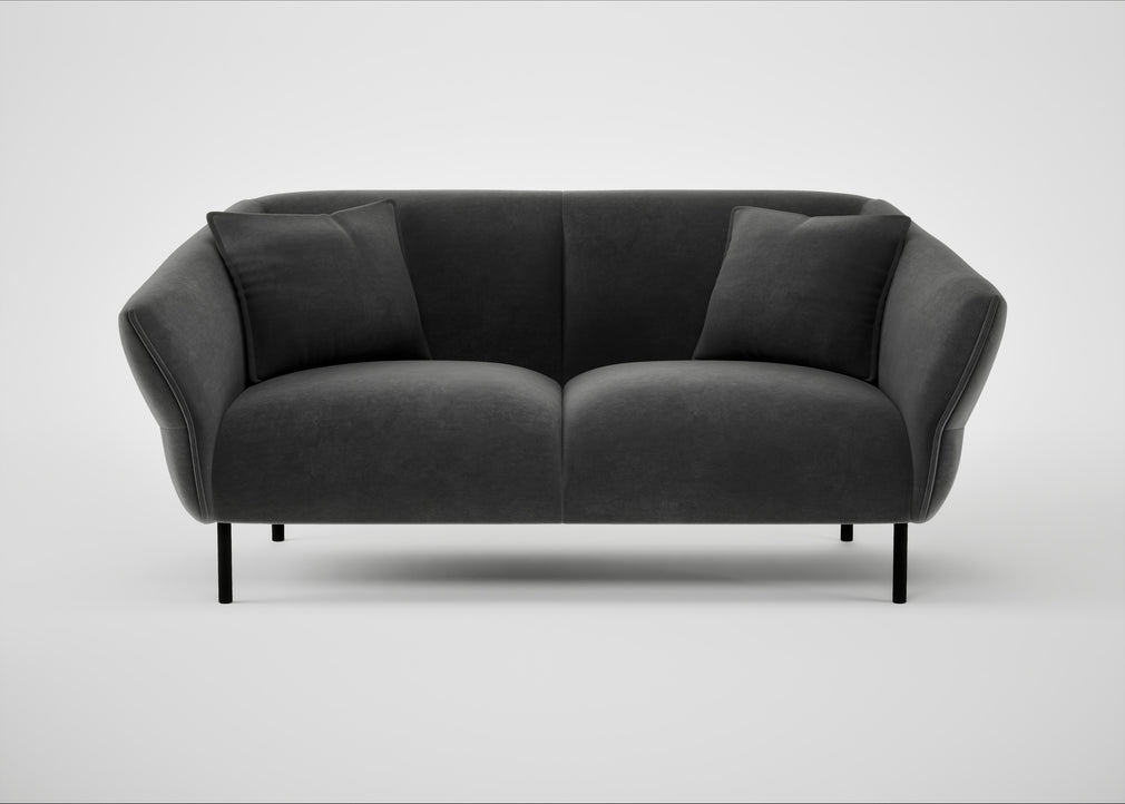 Alto 2 Seater Sofa Smart Luxe Velvet Nickel