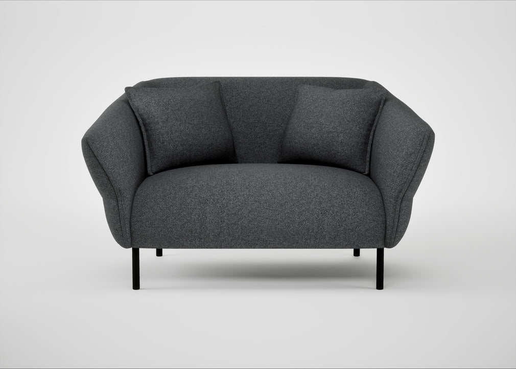Alto Loveseat Melton Wool Granite