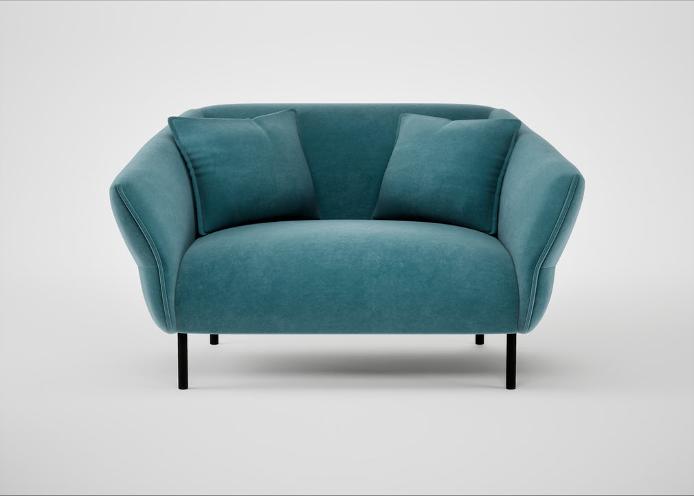 Alto Loveseat Smart Luxe Velvet Airforce Blue