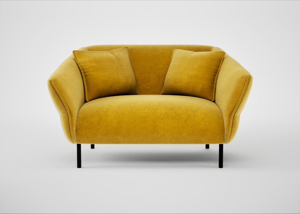 Alto Loveseat Smart Luxe Velvet Canary