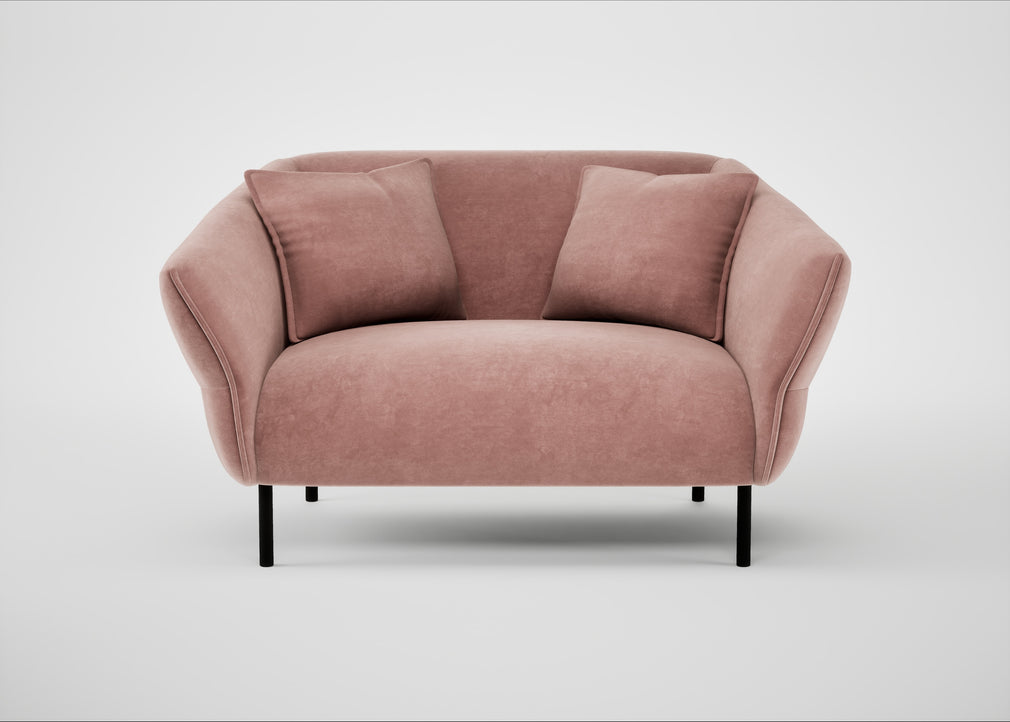 Alto Loveseat Smart Luxe Velvet Dusky Pink