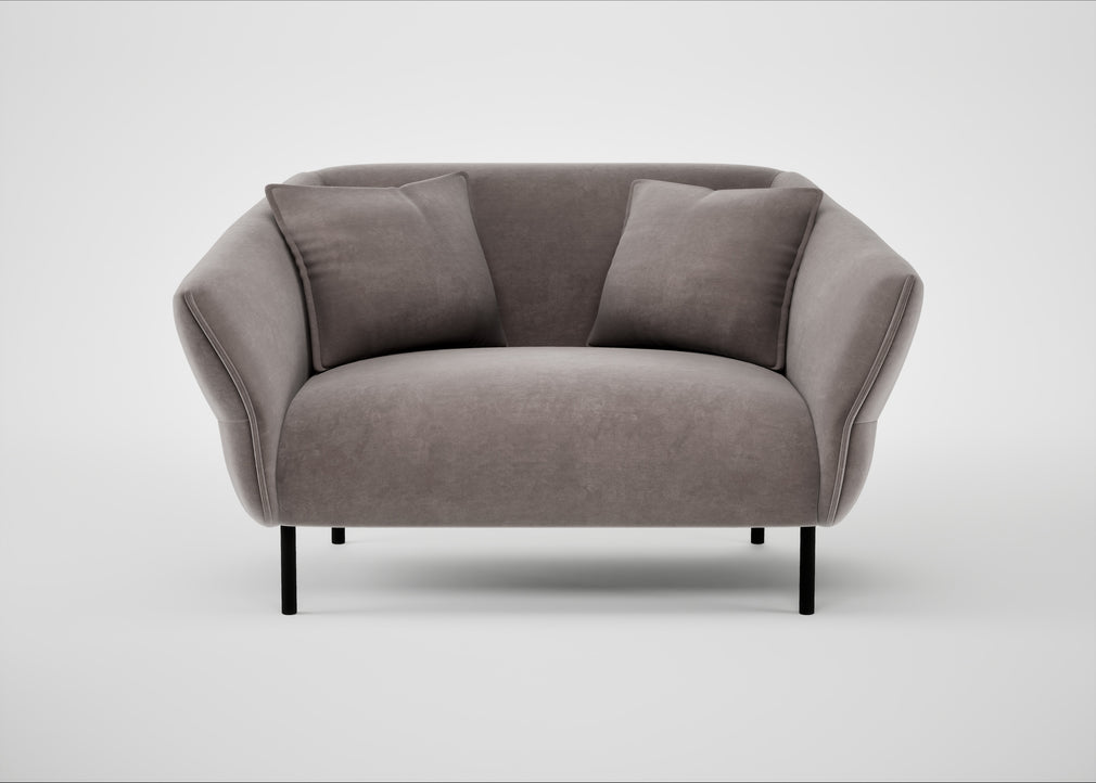 Alto Loveseat Smart Luxe Velvet Mushroom