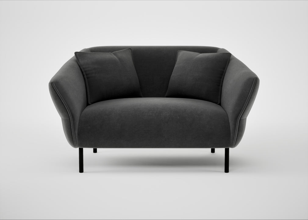 Alto Loveseat Smart Luxe Velvet Nickel