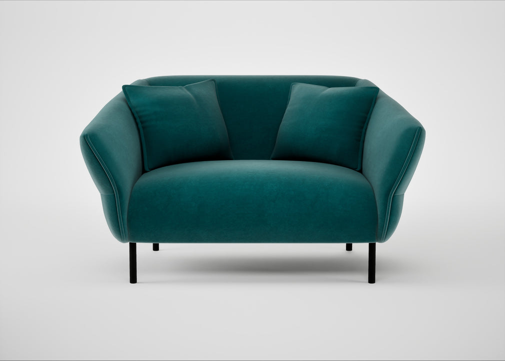 Alto Loveseat Smart Luxe Velvet Ocean Green