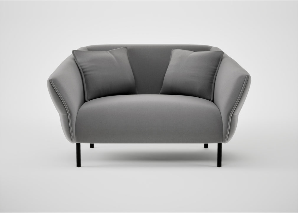 Alto Loveseat Smart Velvet Mercury