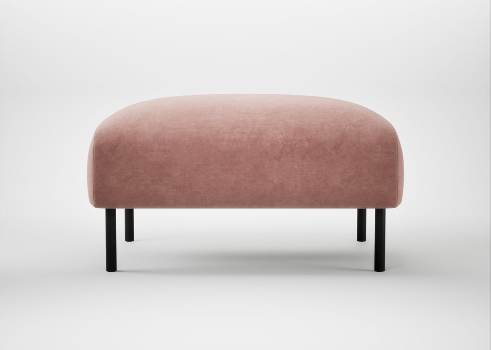 Alto Ottoman Smart Luxe Velvet Dusky Pink