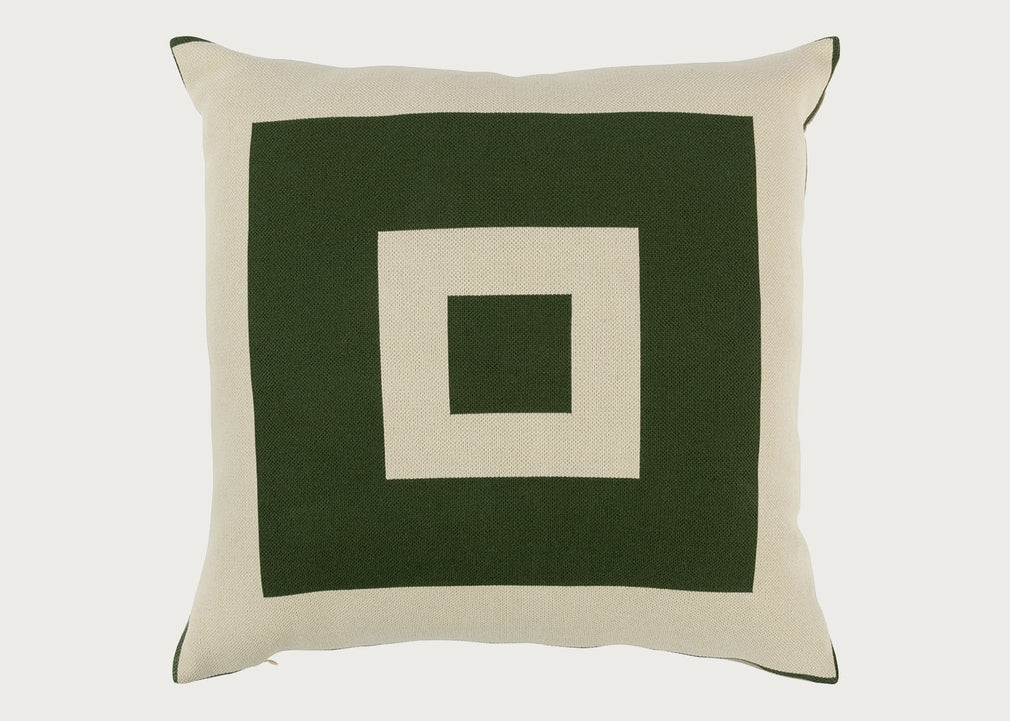 Ambar Exclusive Bold Frame Square Cushion Forest Green