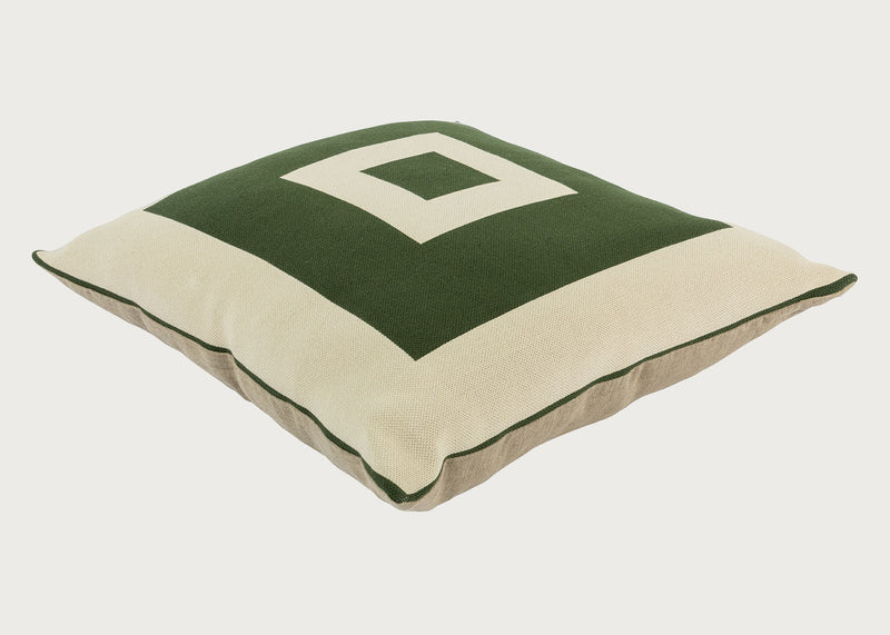 Ambar Exclusive Bold Frame Square Cushion Forest Green