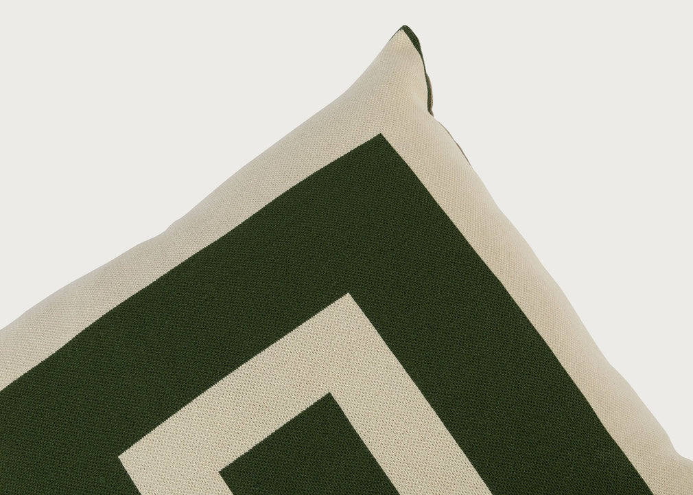 Ambar Exclusive Bold Frame Square Cushion Forest Green