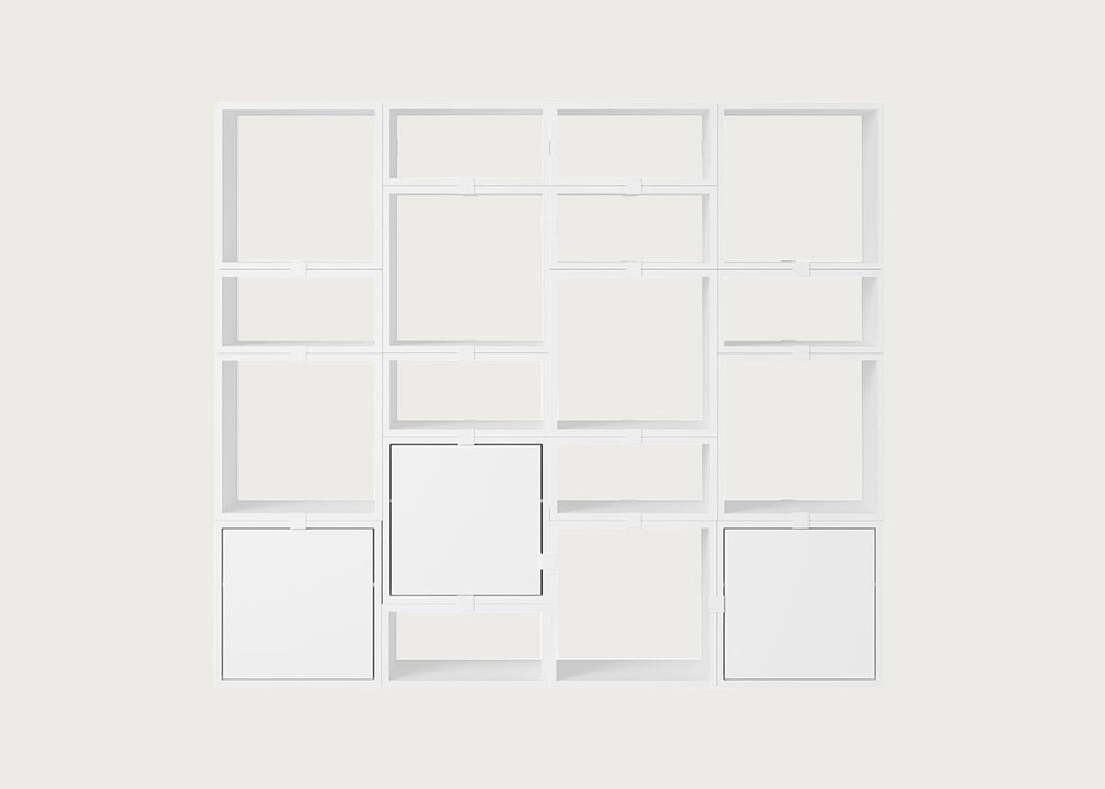 Stacked Storage System Bookcase Configuration 4 White