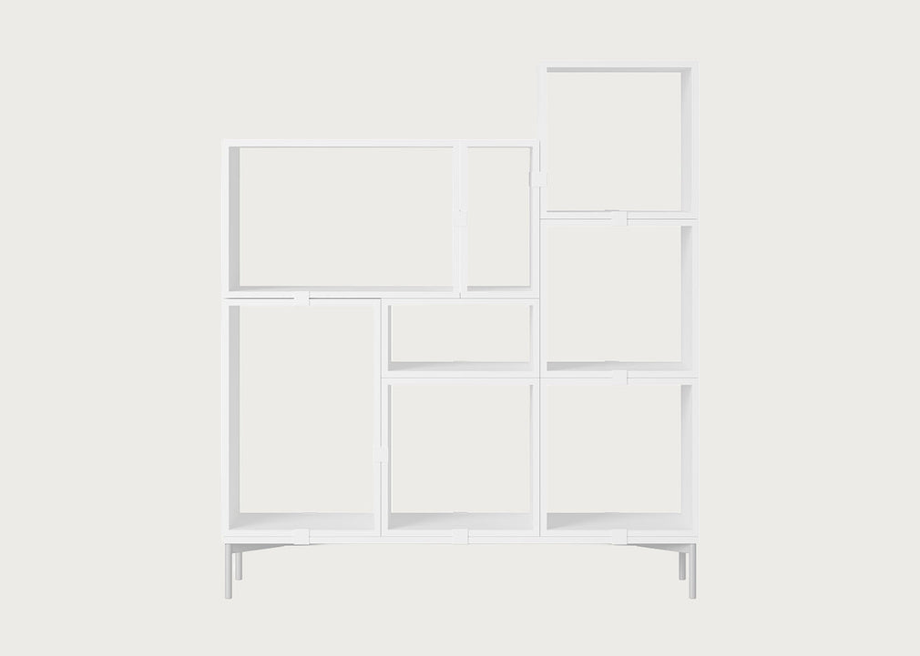 Stacked Storage System Bookcase Configuration 5 White